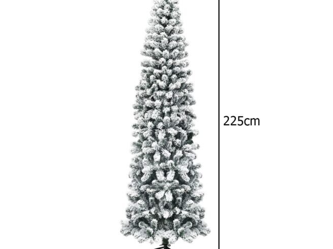 Snowflake Artificial Christmas Tree 225cm 350 LED Lights Metal Stand
