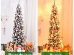 Snowflake Artificial Christmas Tree 225cm 350 LED Lights Metal Stand
