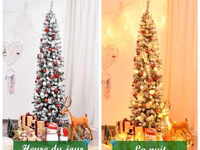 Snowflake Artificial Christmas Tree 225cm 350 LED Lights Metal Stand