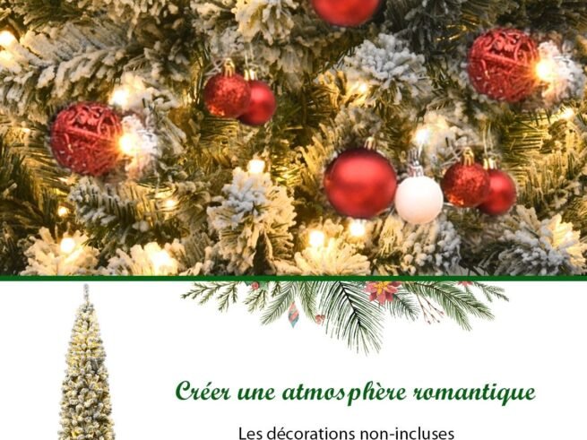 Snowflake Artificial Christmas Tree 225cm 350 LED Lights Metal Stand