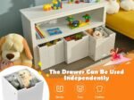 3 Drawer Kids Storage Cabinet Unit with Open Shelf 101 x 33 x 62CM White