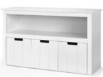 3 Drawer Kids Storage Cabinet Unit with Open Shelf 101 x 33 x 62CM White