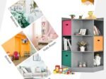 Children's Corner Storage Unit with 9 Niches 3-Tier Kids Storage Cabinet