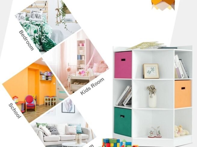 Children's Corner Storage Unit with 9 Niches 3-Tier Kids Storage Cabinet