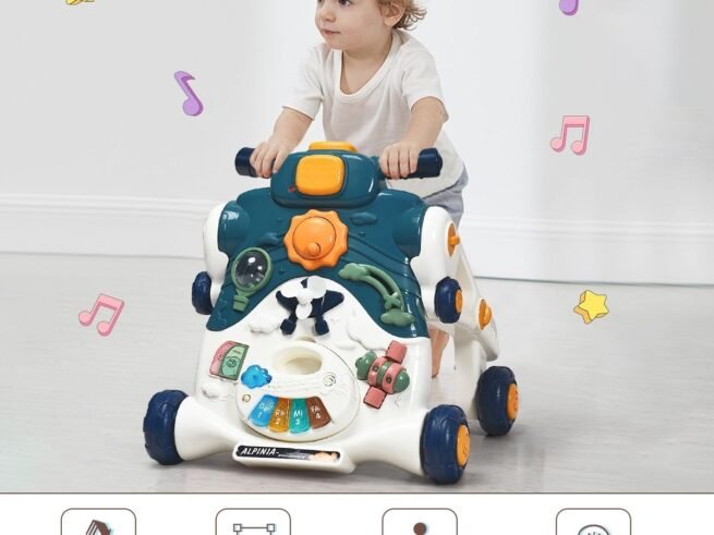 3 in 1 Push Walker for Baby with Light and Music for 6-36 Months Blue