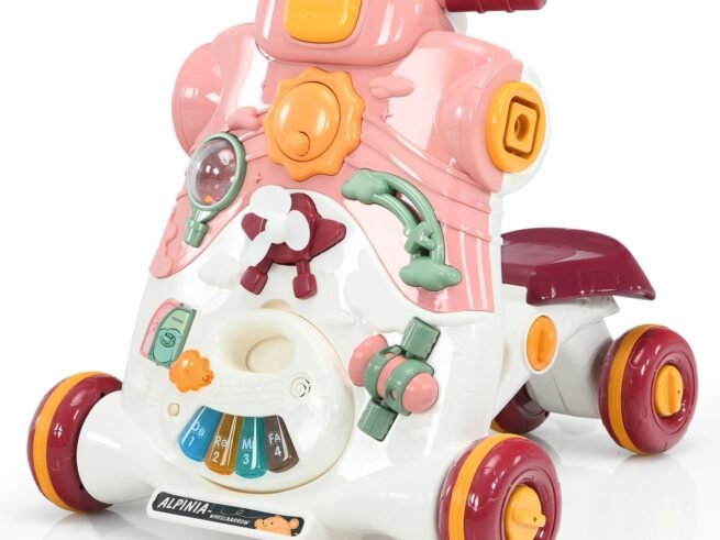 3 in 1 Push Walker for Baby with Light and Music Early Learning Activities 6-36 Months Pink