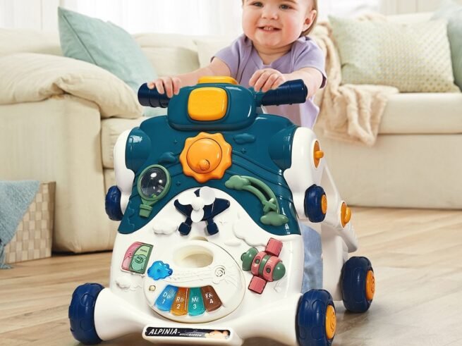 3 in 1 Push Walker for Baby with Light and Music for 6-36 Months Blue