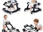 Foldable Baby Walker 4 in 1 Pusher Adjustable Height and Speed Music Box with Light