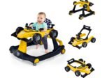 Foldable Baby Walker 4 in 1 Pusher Adjustable Height and Speed Music Box with Light