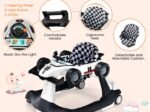 Foldable Baby Walker 4 in 1 Pusher Adjustable Height and Speed Music Box with Light