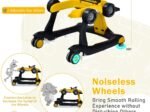 Foldable Baby Walker 4 in 1 Pusher Adjustable Height and Speed Music Box with Light