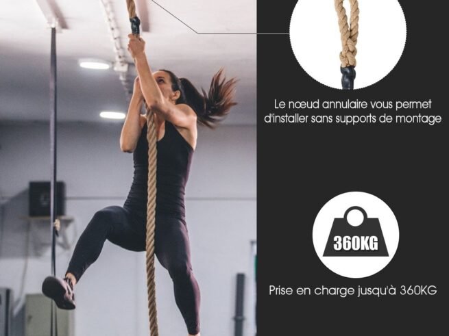 6M Hemp Rope 38MM Diameter Jute Sports Rubber Handles