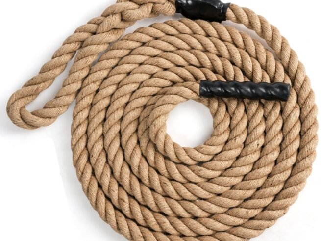 6M Hemp Rope 38MM Diameter Jute Sports Rubber Handles