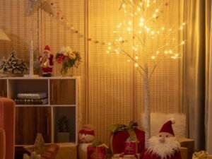 Luminous Artificial White Birch Tree Warm White LED Lights 120cm