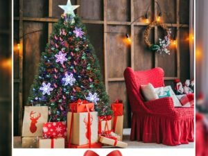 Artificial Christmas Tree 120 cm with LED Lights and Stand Snowflake