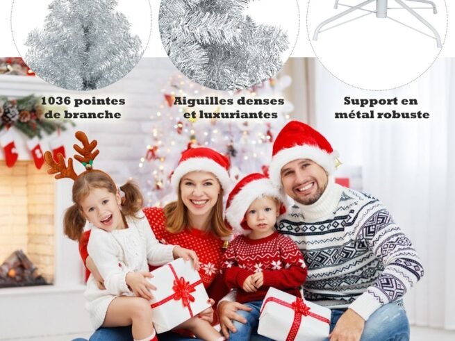 Artificial Christmas Tree 180 CM 1036 Silver Fir Branches Metal Stand