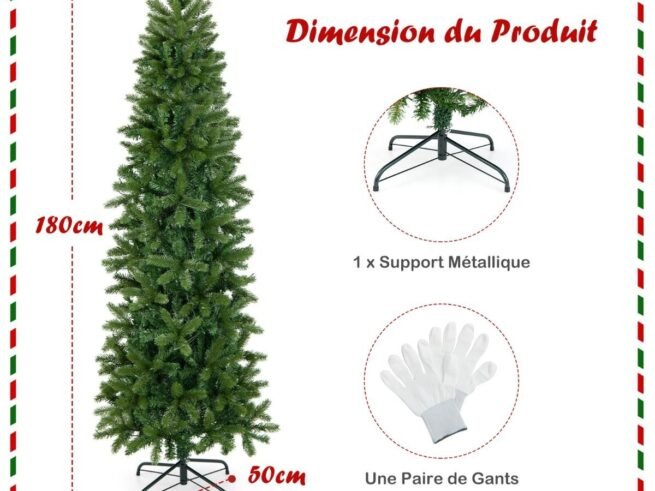 Artificial Christmas Tree 180 cm with 270 LED Lights 10 Lighting Modes