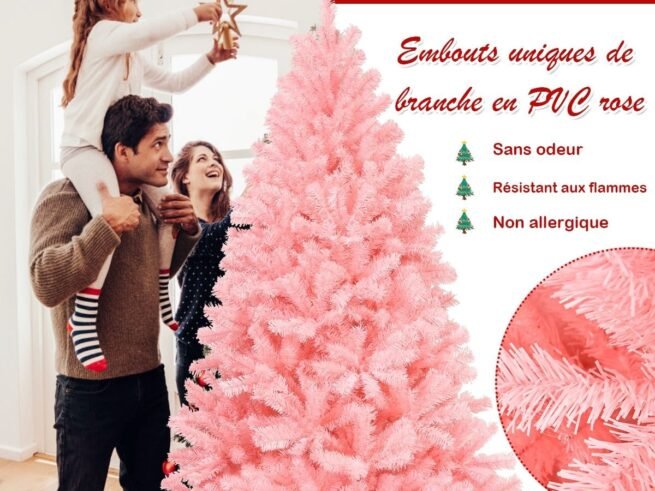 Artificial Christmas Tree 180 cm Cherry Blossom Color Metal Stand