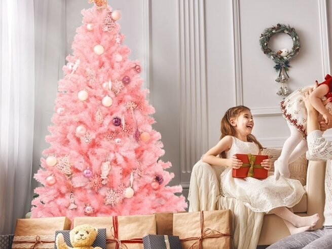 Artificial Christmas Tree 180 cm Cherry Blossom Color Metal Stand