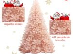 Artificial Christmas Tree 180 cm PVC Needles Metal Stand Pink