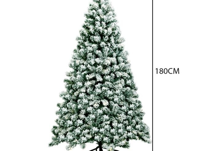 Artificial Christmas Tree 180 cm Snowy Fir with 250 LED Lights 928 Branches