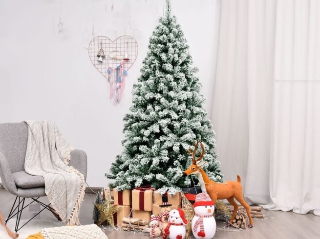 Artificial Christmas Tree 180 cm Snowy Fir with 250 LED Lights 928 Branches