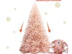 Artificial Christmas Tree 180 cm PVC Needles Metal Stand Pink
