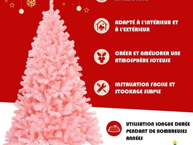 Artificial Christmas Tree 180 cm Cherry Blossom Color Metal Stand