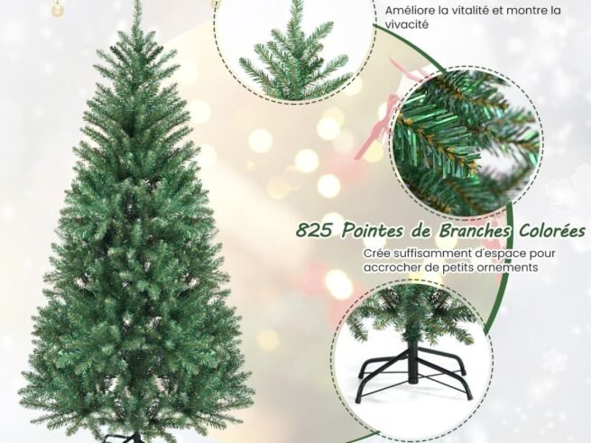 Artificial Christmas Tree 180 cm Automatic Colorful Spruce Leaves 825 Branch