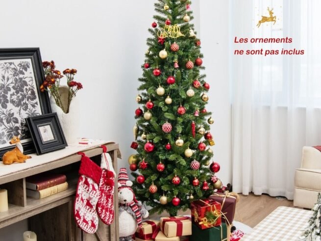 Artificial Christmas Tree 180 cm with 270 LED Lights 10 Lighting Modes