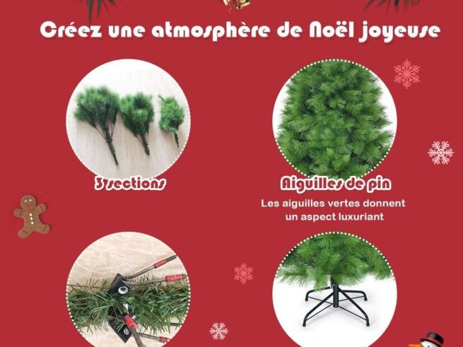 Artificial Christmas Tree 180 cm 586 Branches and Iron Stand