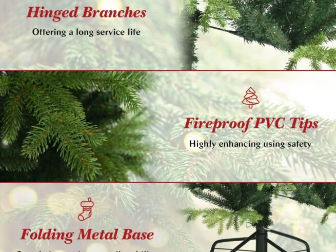 Artificial Christmas Tree 180 cm 1462 Branches in Flame Retardant PE and PVC