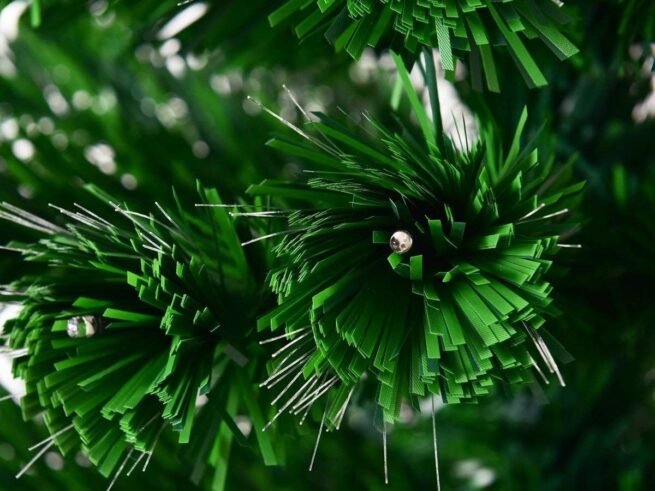 Artificial Christmas Tree 180cm 230 Branches LED Lights with 6 Color Dimming, Star at the Top, Stand