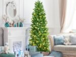 Artificial Christmas Tree 180cm Warm White 150 LED Lights Iron Stand