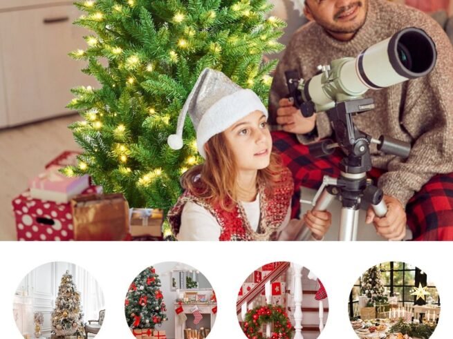 Artificial Christmas Tree 180cm Warm White 150 LED Lights Iron Stand