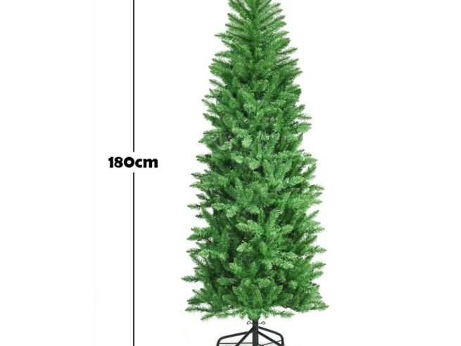 Artificial Christmas Tree 180cm Warm White 150 LED Lights Iron Stand