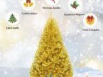Artificial Christmas Tree 180cm Champagne Gold Color Electro-galvanization Treatment