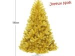 Artificial Christmas Tree 180cm Champagne Gold Color Electro-galvanization Treatment