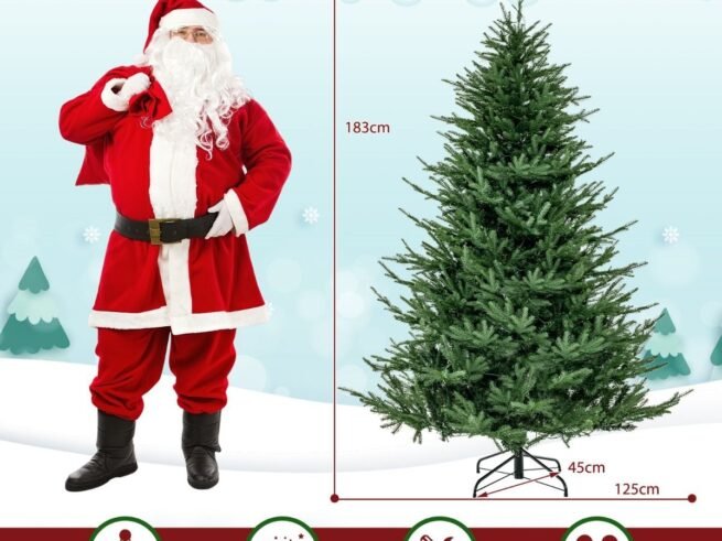 Artificial Christmas Tree 183cm Hinged 788 PE and PVC Branches LED Lights