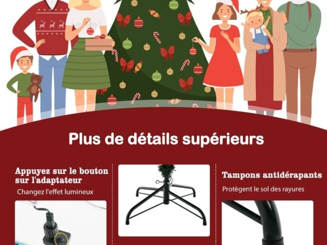 Artificial Christmas Tree 183cm Hinged 788 PE and PVC Branches LED Lights