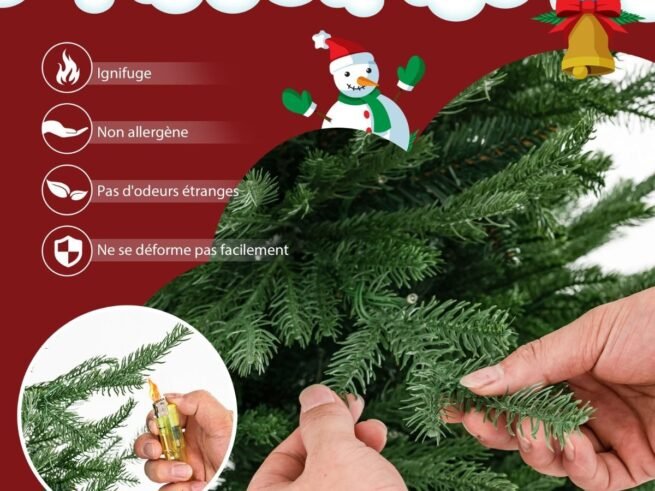 Artificial Christmas Tree 183cm Hinged 788 PE and PVC Branches LED Lights