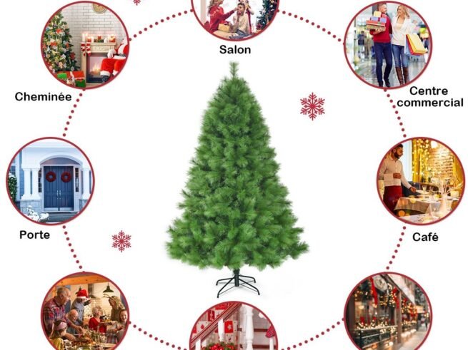 Artificial Christmas Tree 210 cm 808 Branches and Iron Stand