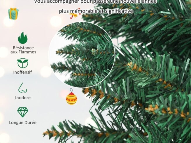 Artificial Christmas Tree 210 cm 700 Branches Metal Stand PVC Needles