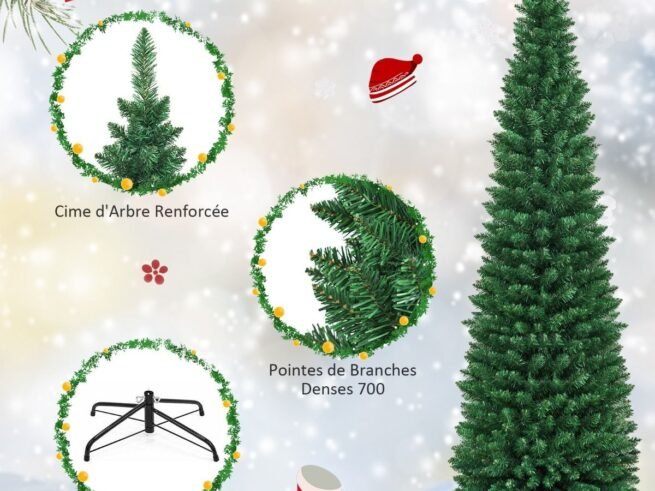 Artificial Christmas Tree 210 cm 700 Branches Metal Stand PVC Needles