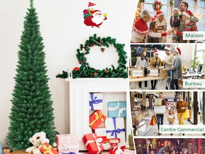 Artificial Christmas Tree 210 cm 700 Branches Metal Stand PVC Needles