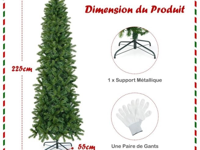 Artificial Christmas Tree 225 cm with 350 LED Lights 10 Lighting Modes