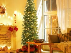 Artificial Christmas Tree 225 cm with 350 LED Lights 10 Lighting Modes