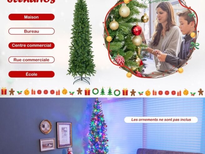 Artificial Christmas Tree 225 cm with 350 LED Lights 10 Lighting Modes