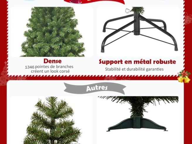 Artificial Christmas Tree 230CM Automatic Branch Opening Metal Stand