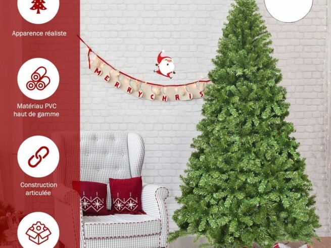 Artificial Christmas Tree 230CM Automatic Branch Opening Metal Stand